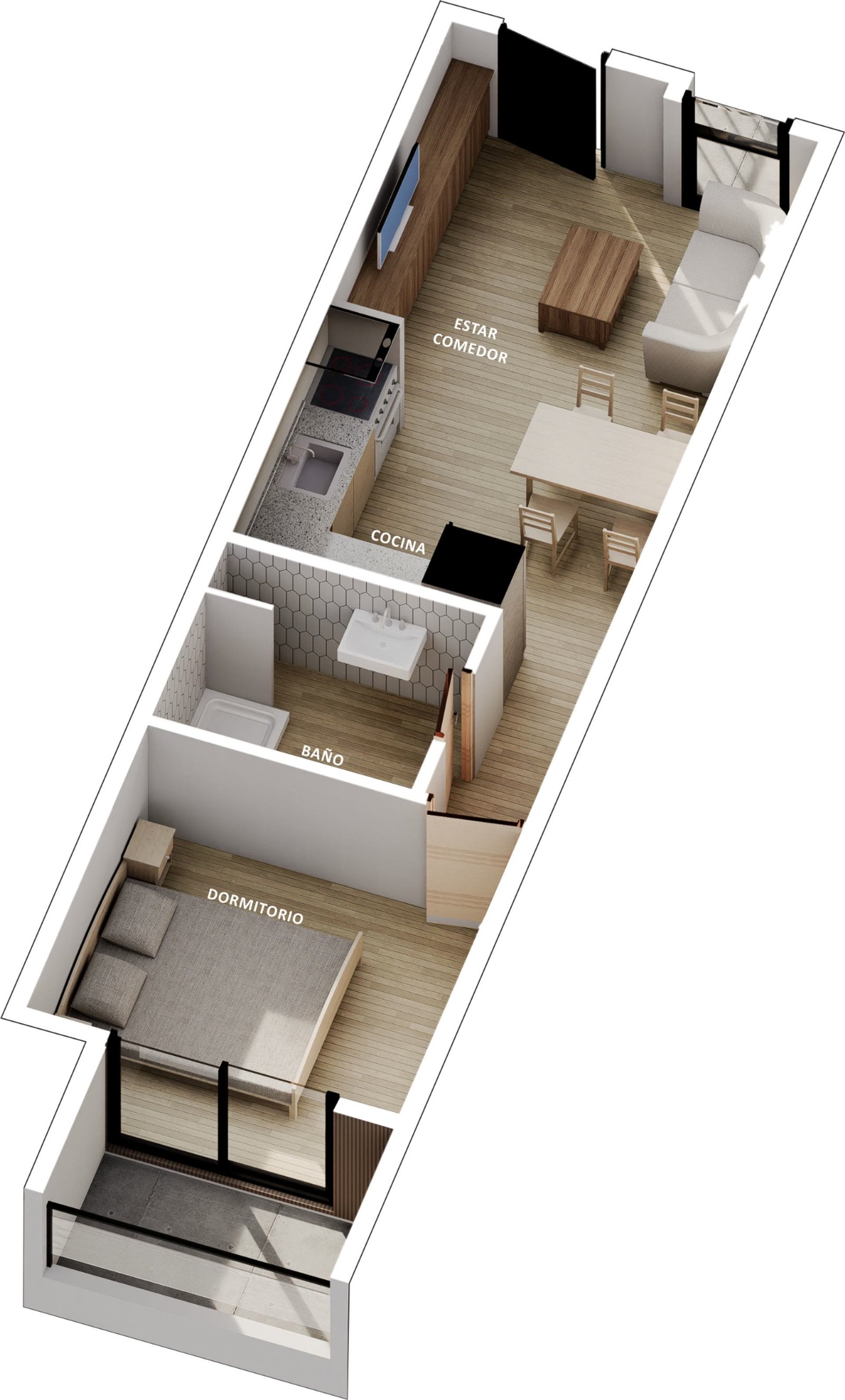 Planta 3D de unidad Las Heras 4950